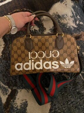 Brown Logo Canvas Satchel